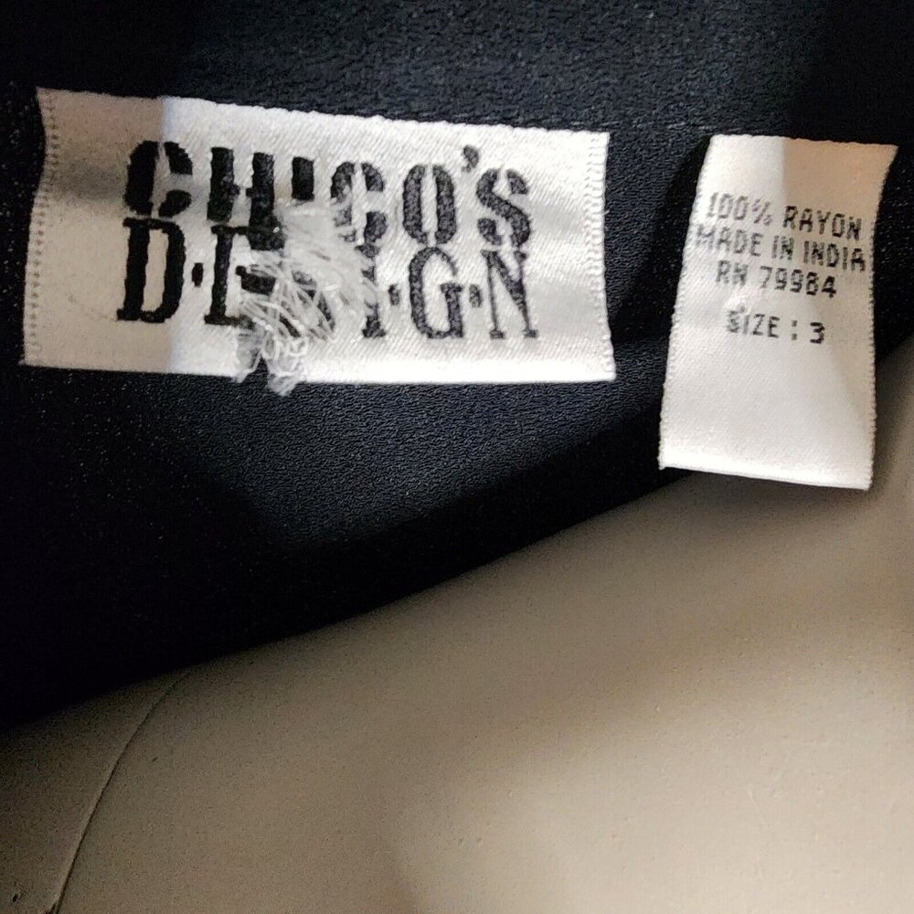 Chicos Design Top Size 3 Womens Xl Solid All Blac… - image 5